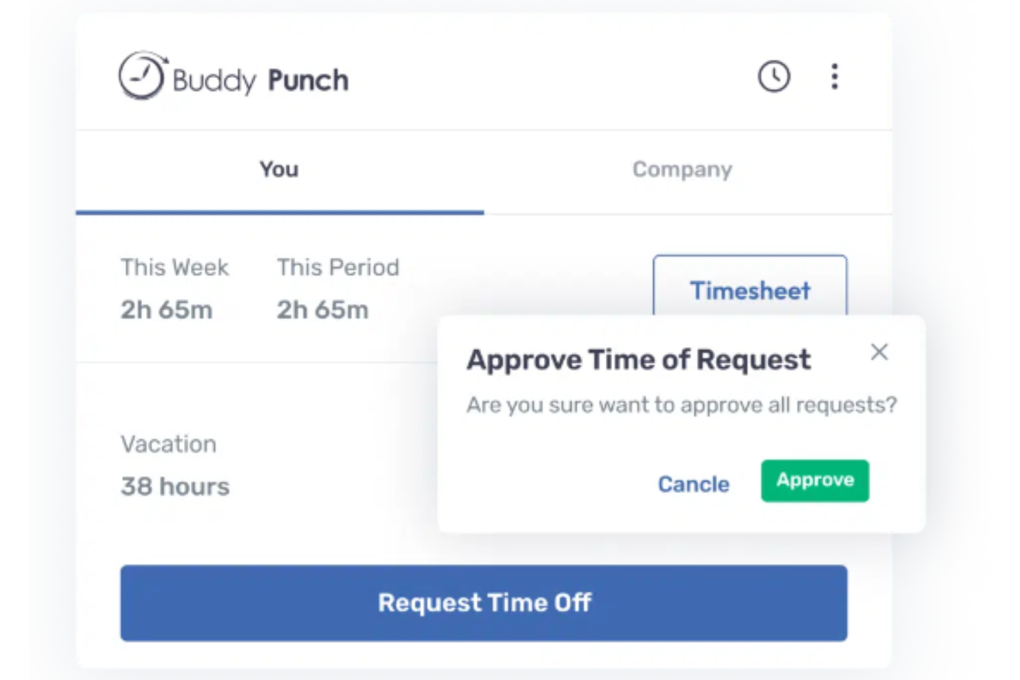 Buddy Punch screenshot - 10 najlepszych programów do zarządzania urlopami w 2026 roku do śledzenia płatnego czasu wolnego