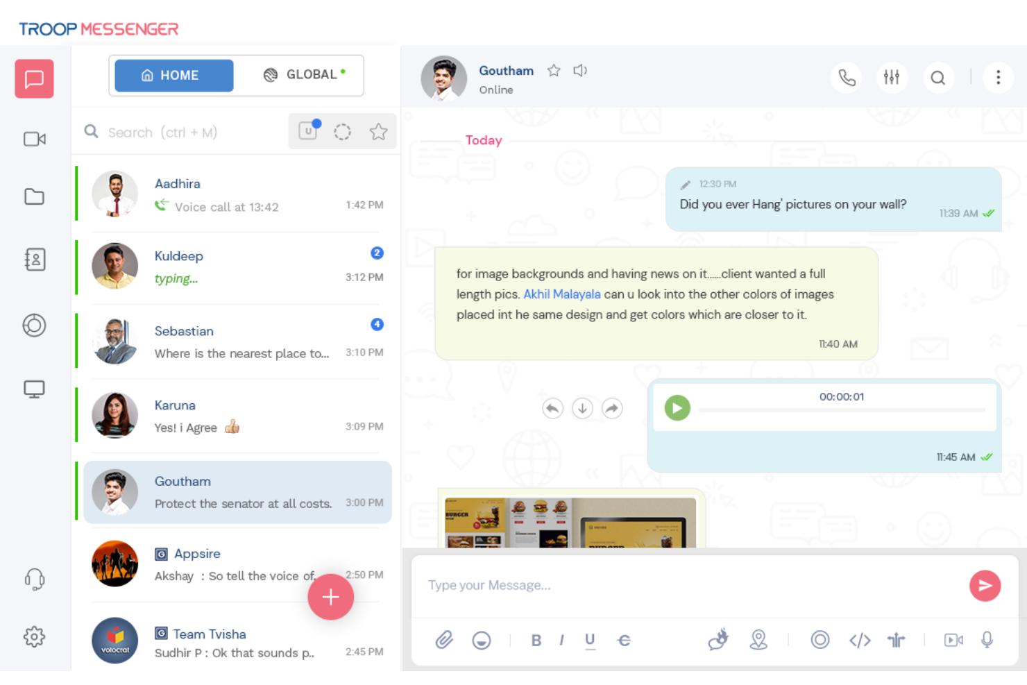 Troop Messenger screenshot - 10 najlepszych aplikacji do komunikacji zespołowej i współpracy w 2026 roku
