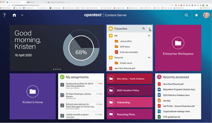 OpenText screenshot - 10 najlepszych systemów zarządzania dokumentami — recenzja na 2026 rok
