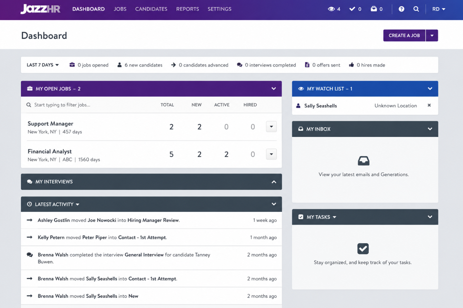 JazzHR screenshot - 10 najlepszych programów do śledzenia kandydatów dla zespołów marketingowych w 2026 roku