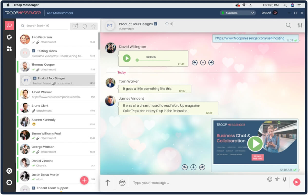 Troop Messenger screenshot - 5 najlepszych programów & urządzeń do udostępniania ekranu na 2026 rok