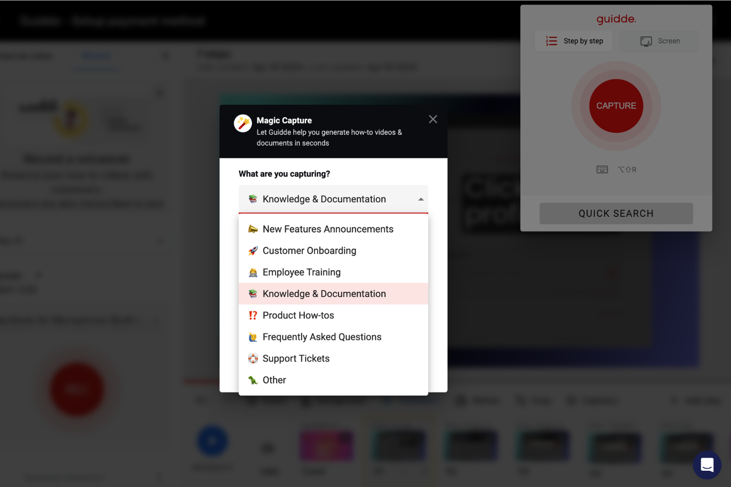 Guidde screenshot - 5 najlepszych programów & urządzeń do udostępniania ekranu na 2026 rok