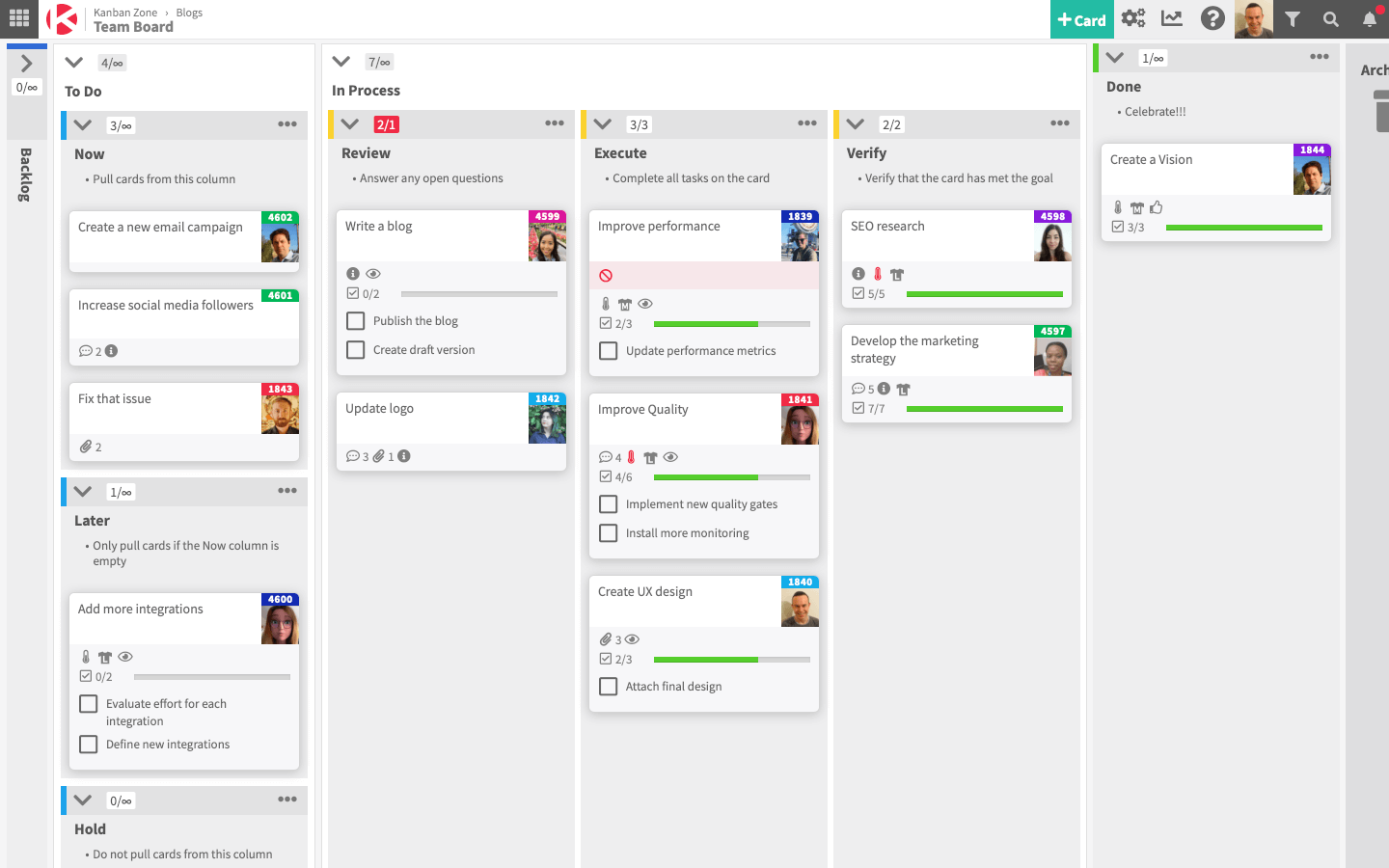 Kanban Zone screenshot - 10 najlepszych programów Kanban skracających czas realizacji w 2026 roku
