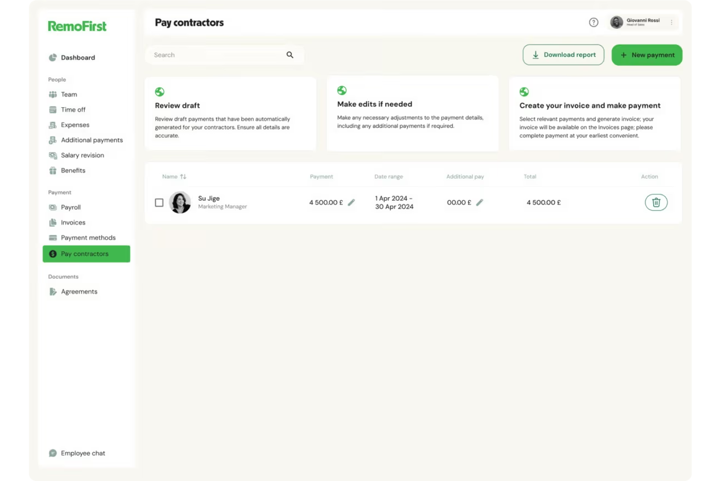 RemoFirst screenshot - 10 najlepszych programów płacowych dla zespołów zdalnych w 2026 roku