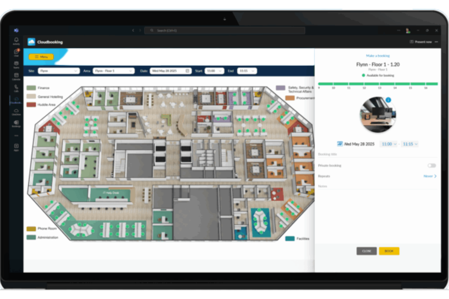 Cloudbooking screenshot - 10 alternatyw dla OfficeSpace do planowania przestrzeni w 2026 roku