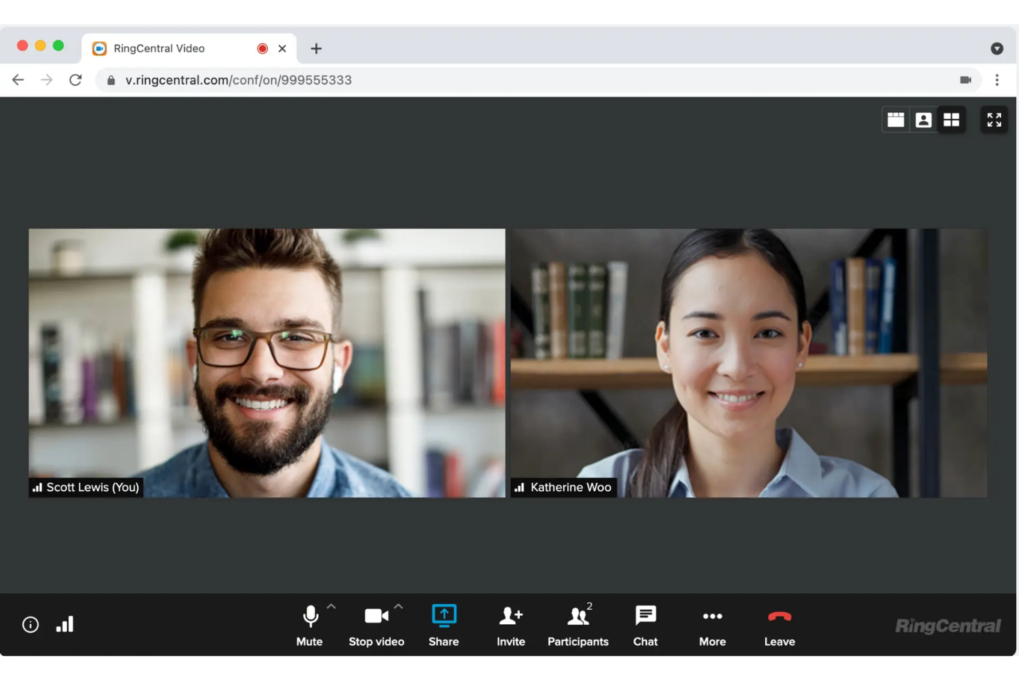 RingCentral screenshot - 10 najlepszych darmowych programów do wideokonferencji w 2026 roku