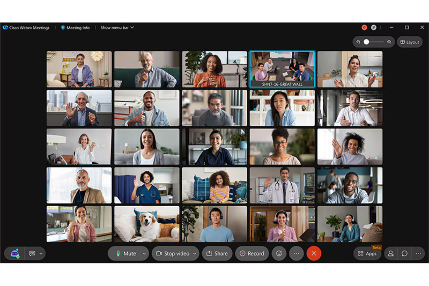 Webex screenshot - 10 najlepszych darmowych programów do wideokonferencji w 2026 roku