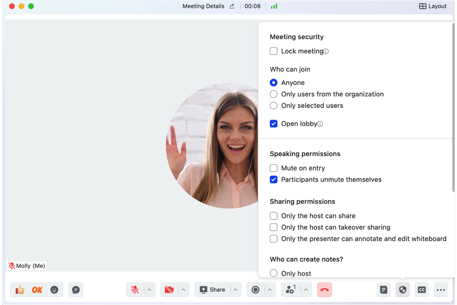 Lark Meetings screenshot - 10 najlepszych darmowych programów do wideokonferencji w 2026 roku