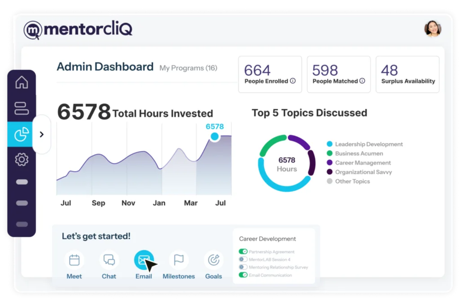 MentorcliQ screenshot - 10 najlepszych programów AI do zarządzania karierą w 2026 roku