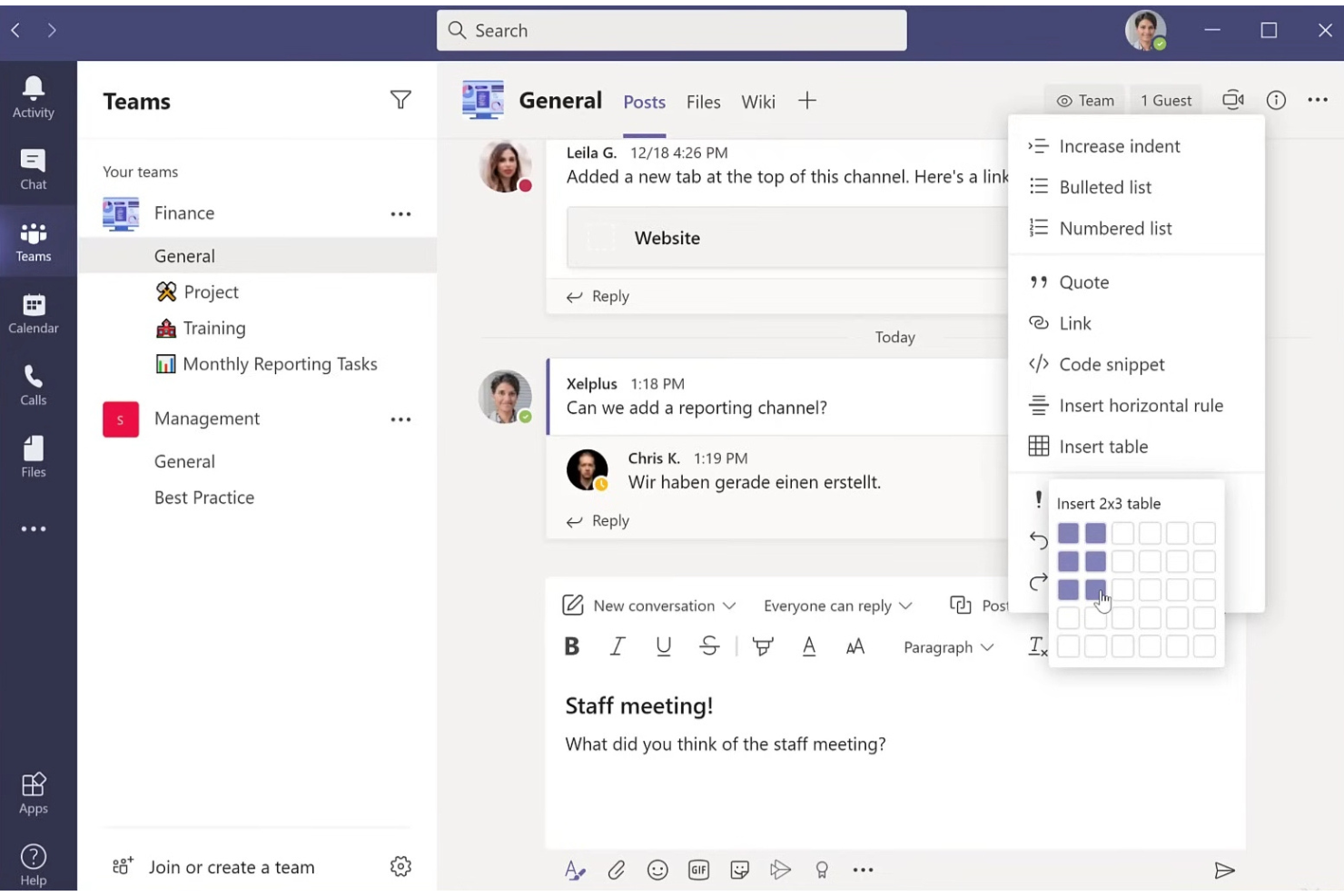 Microsoft Teams screenshot - 10 najlepszych programów do komunikacji w przedsiębiorstwie na 2026 rok