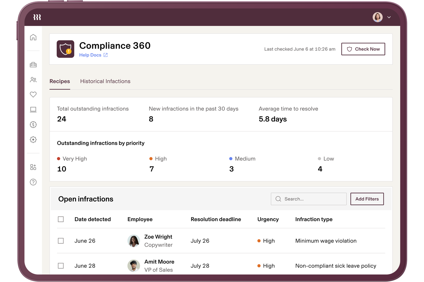 Rippling screenshot - 10 najlepszych systemów zgodności HR dla małych firm na 2026 rok
