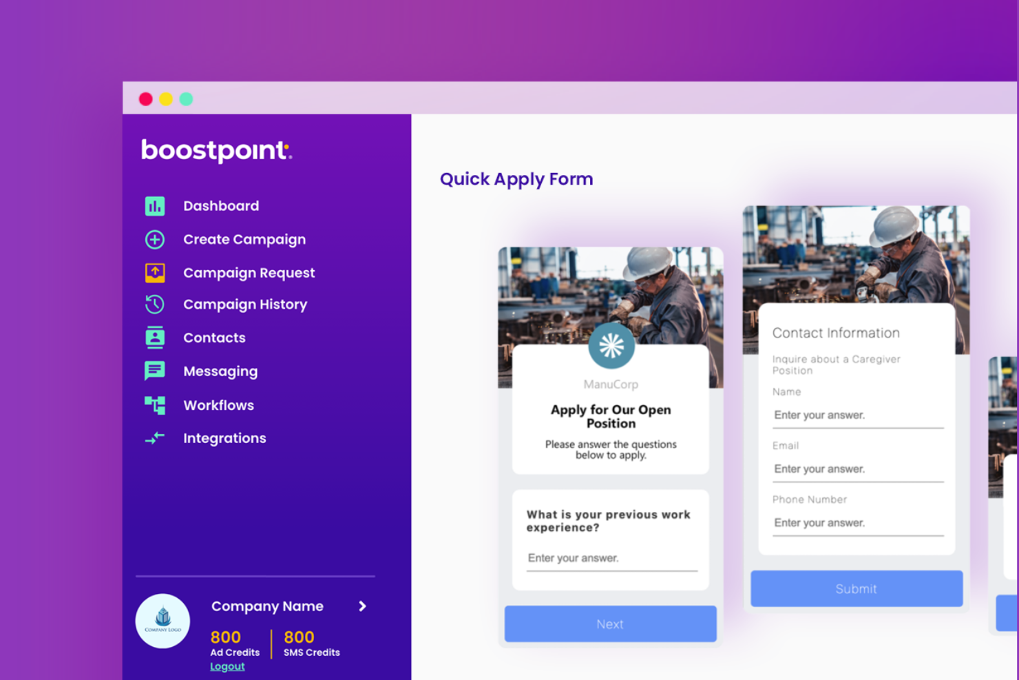 Boostpoint screenshot - 10 najlepszych programów do rekrutacji tekstowej ocenionych w 2026 roku