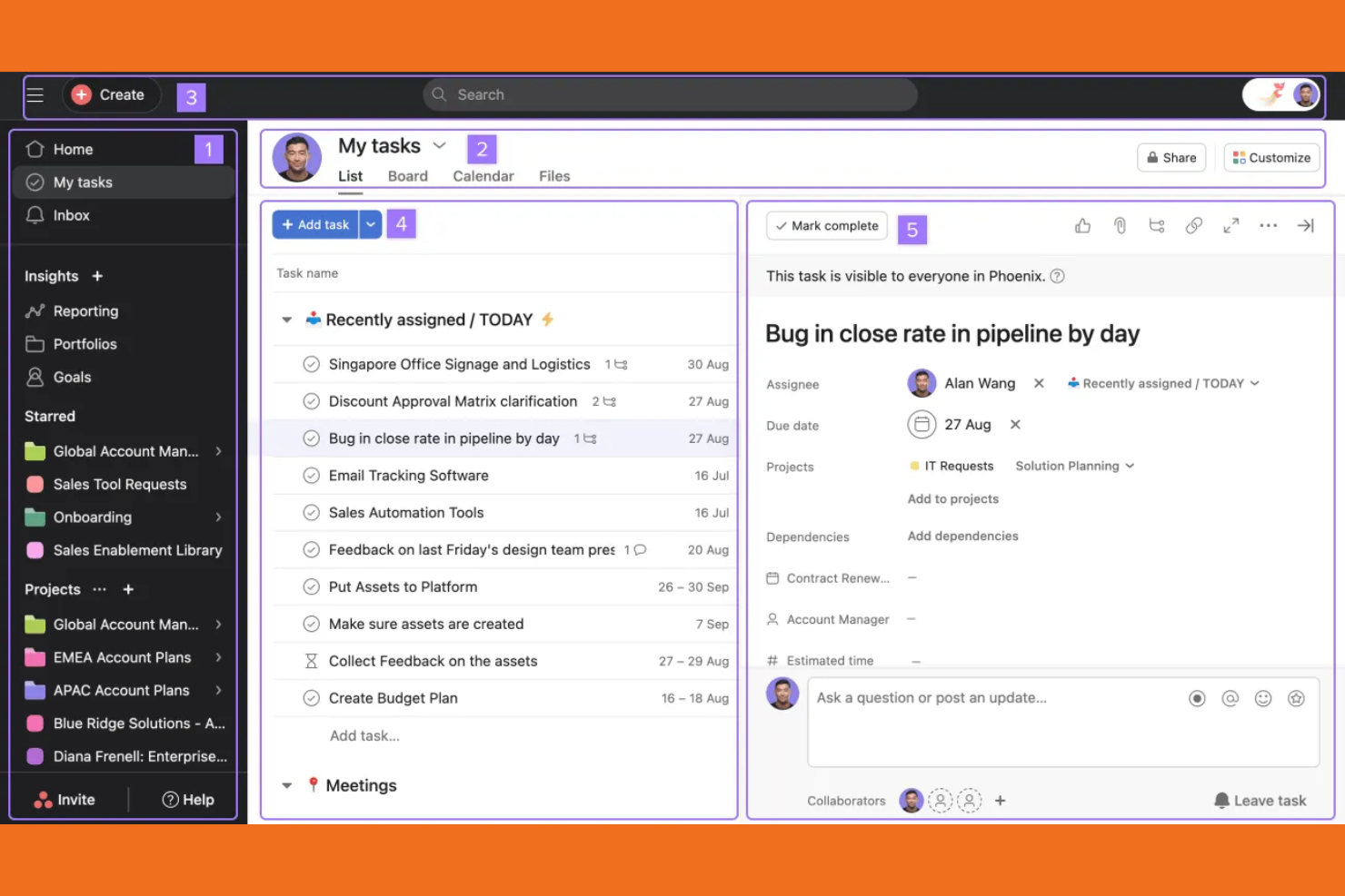 Asana screenshot - 10 najlepszych programów do zarządzania małą firmą — recenzja na 2026 rok
