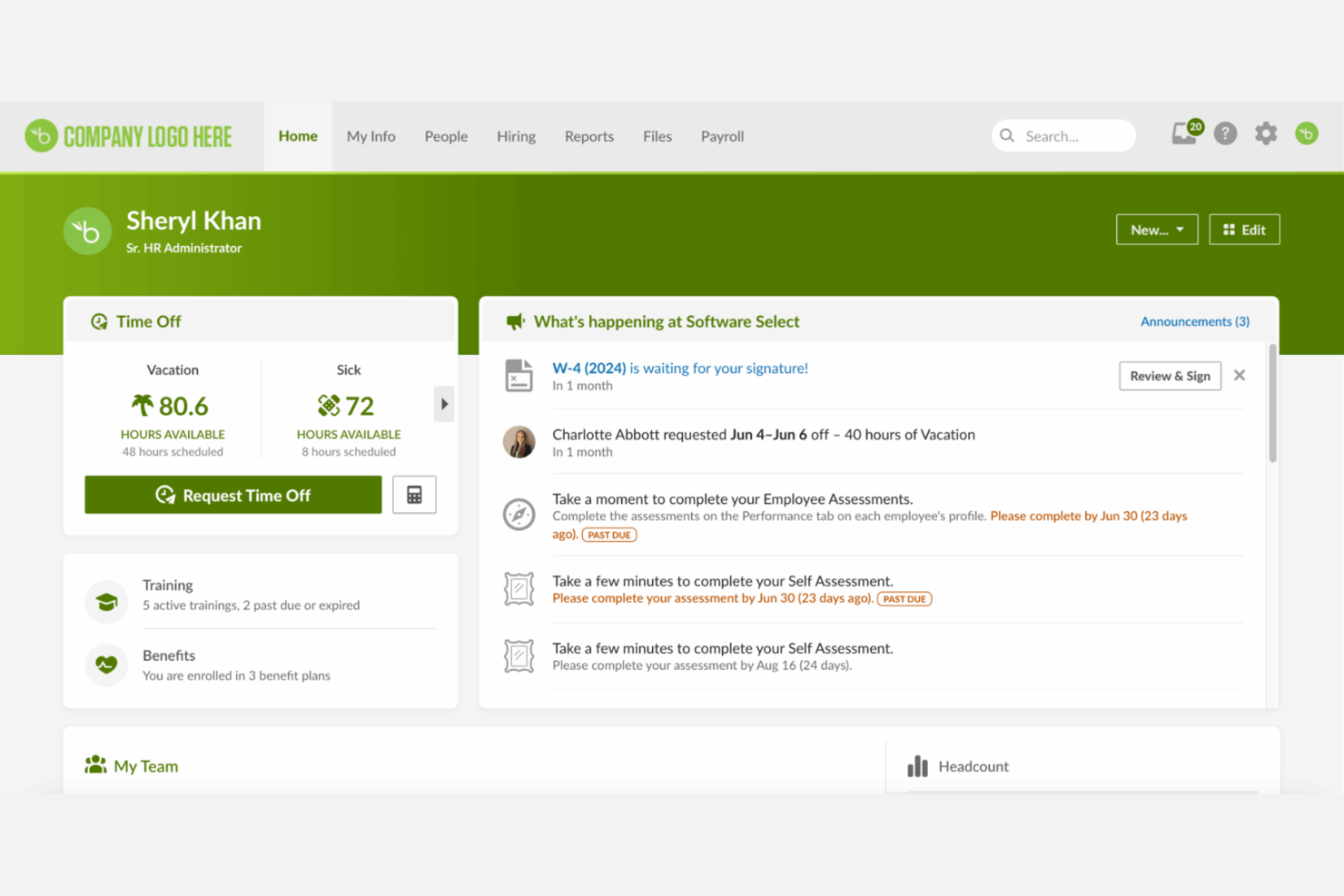 BambooHR screenshot - 10 najlepszych kompleksowych programów HR — recenzja na 2026 rok