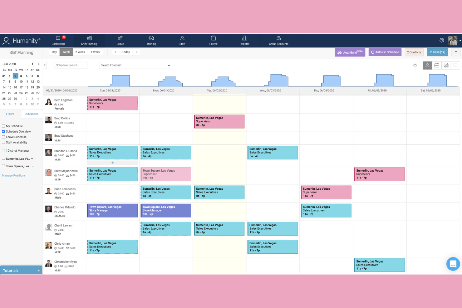Humanity Schedule screenshot - 10 najlepszych programów do samodzielnego planowania grafików przez pracowników — recenzja na 2026 rok
