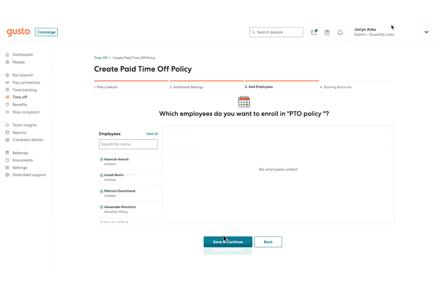 Gusto screenshot - 10 najlepszych programów do zarządzania pracownikami dla małych firm — przegląd na 2026 rok
