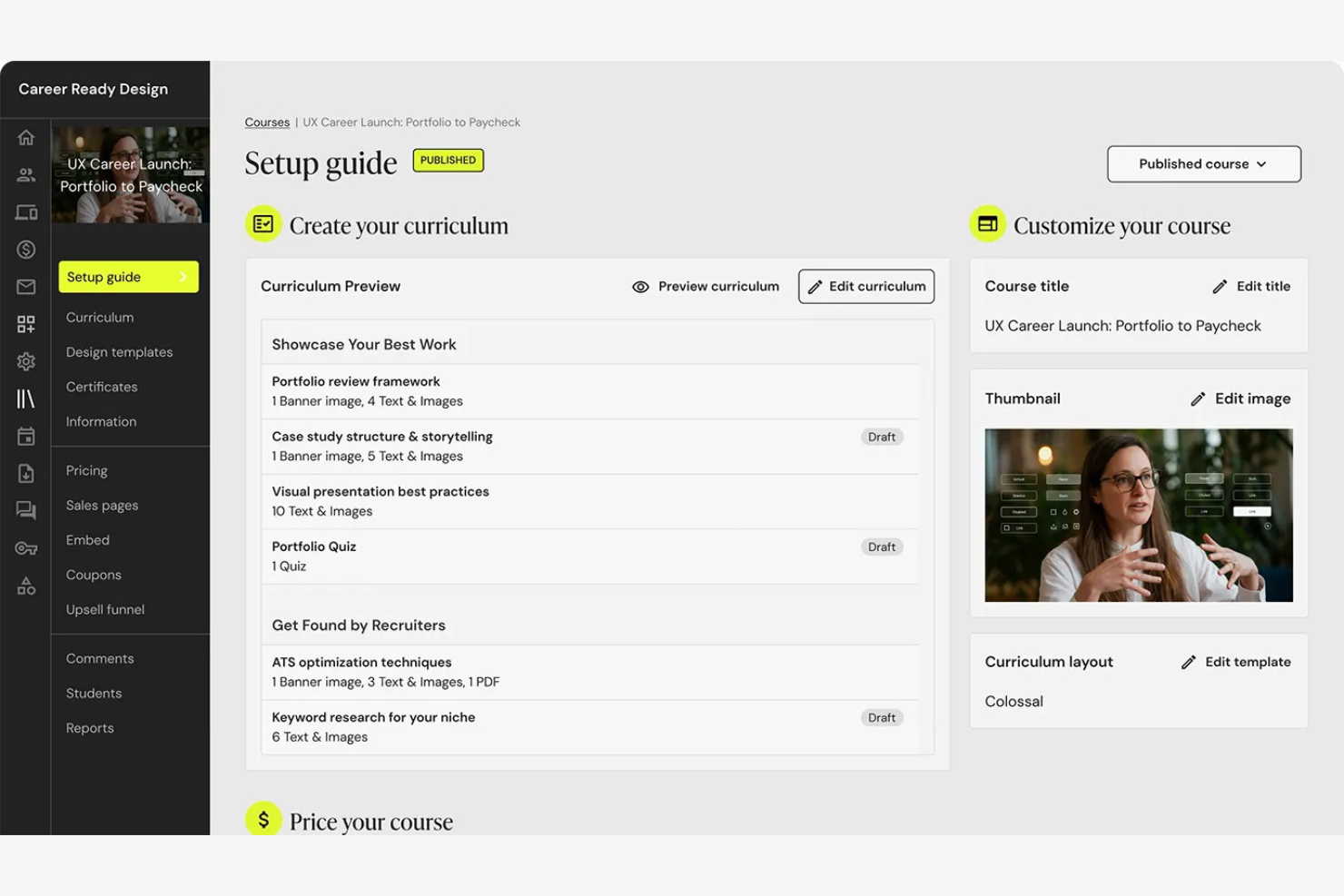 Teachable screenshot - 10 alternatyw dla Thinkific w szkoleniach pracowników w 2026 roku