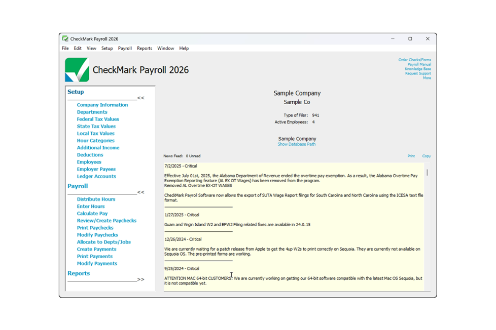 CheckMark Payroll screenshot - 10 najlepszych prostych programów do obsługi płac — recenzja na 2026 rok