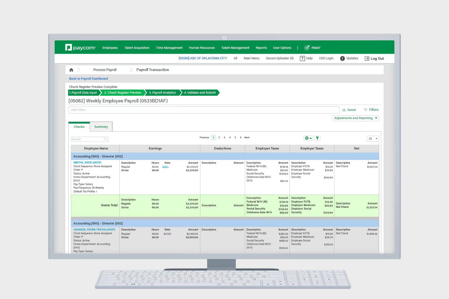 Paycom screenshot - 10 najlepszych konkurentów Bambee w zakresie zgodności z przepisami dotyczącymi zarządzania zasobami ludzkimi w 2026 roku