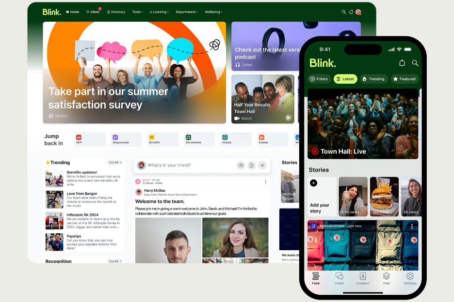 Blink screenshot - 10 konkurentów Workvivo do komunikacji z pracownikami w 2026 roku