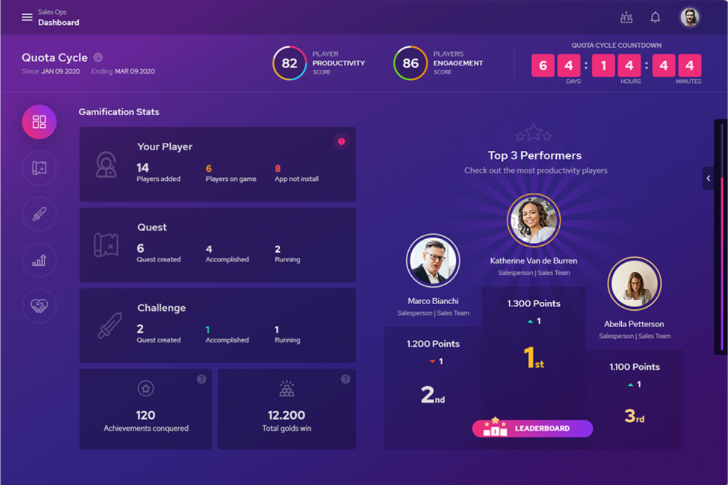 Gamifier screenshot - 10 najlepszych programów grywalizacyjnych zwiększających zaangażowanie pracowników – recenzja w 2026 roku