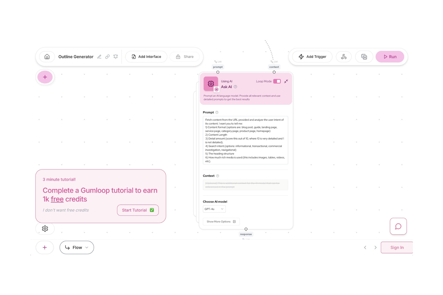 Gumloop screenshot - 10 najlepszych narzędzi AI w miejscu pracy — przegląd na 2026 rok