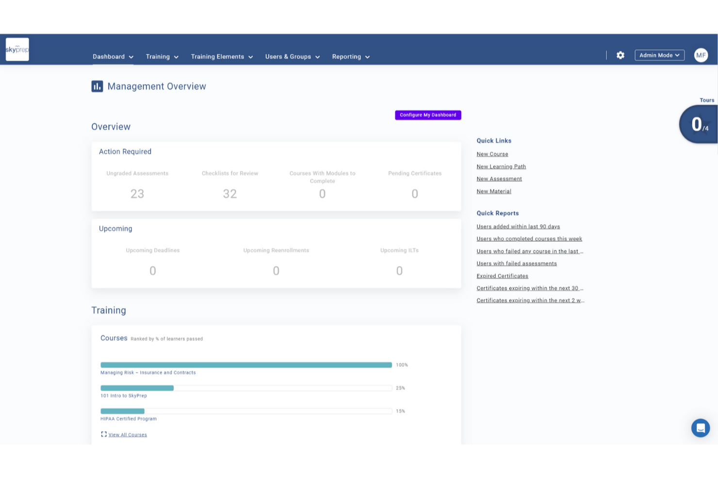 SkyPrep screenshot - 10 najlepszych narzędzi AI do informacji zwrotnej w szkoleniach pracowników — recenzja na 2026 rok
