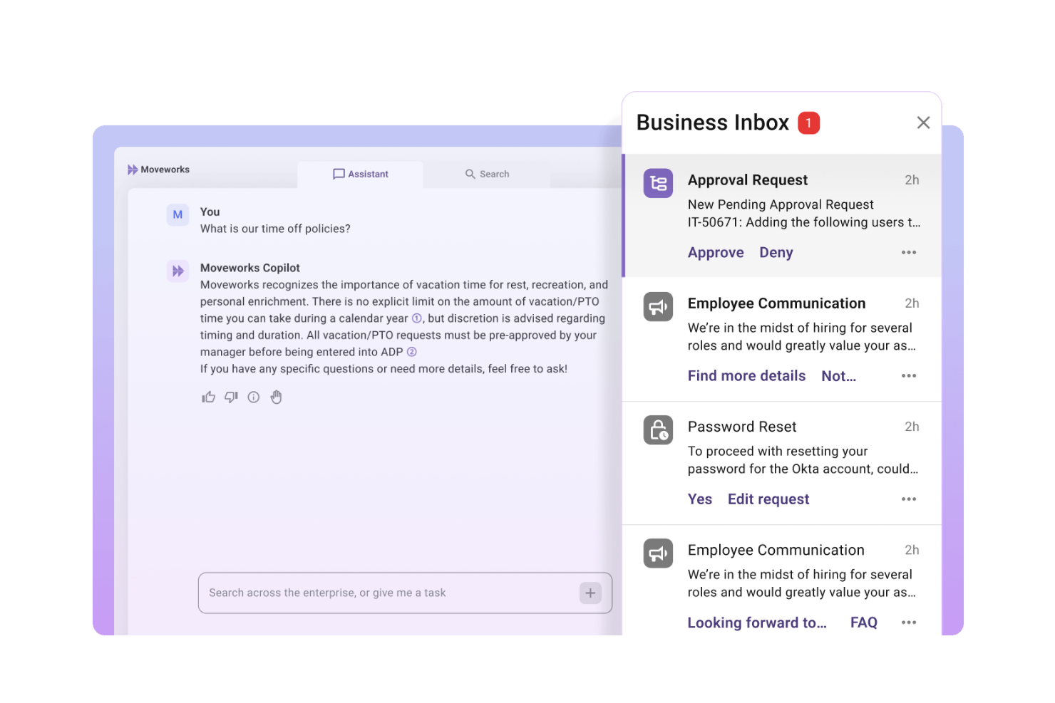 Moveworks screenshot - 10 najlepszych rozwiązań AI dla przedsiębiorstw ocenionych w 2026 roku