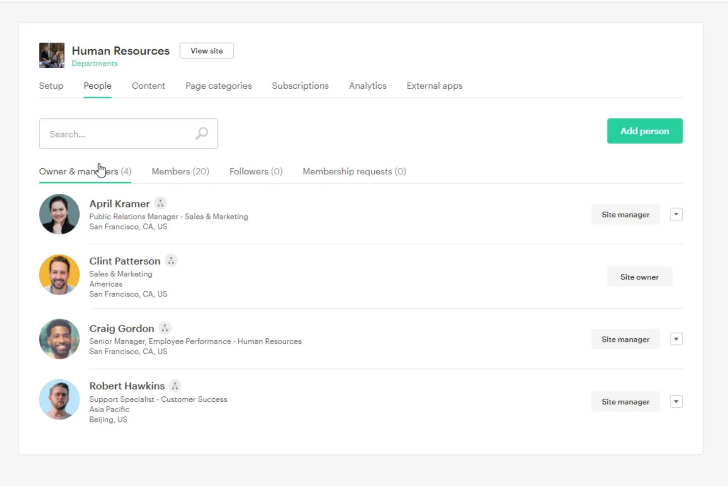 Simpplr screenshot - 10 najlepszych programów do katalogu pracowników ocenionych w 2026 roku