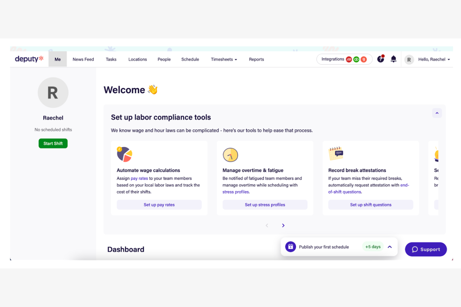 Deputy screenshot - 10 najlepszych programów AI do planowania grafików pracowników — przegląd w 2026 roku
