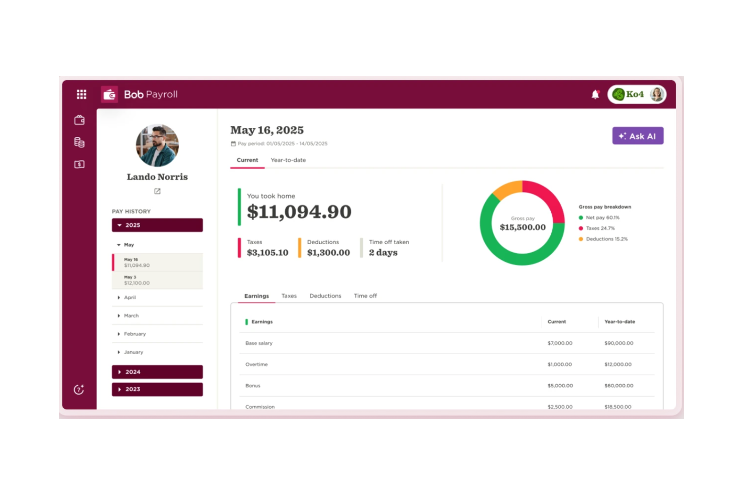 HiBob screenshot - 10 najlepszych konkurentów OnPay w zakresie płac i HR w 2026 roku
