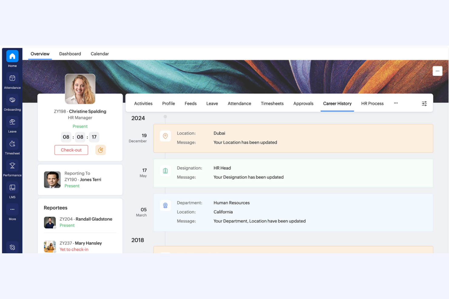 Zoho People screenshot - 10 najlepszych przystępnych cenowo programów do zarządzania zasobami ludzkimi — recenzja na 2026 rok
