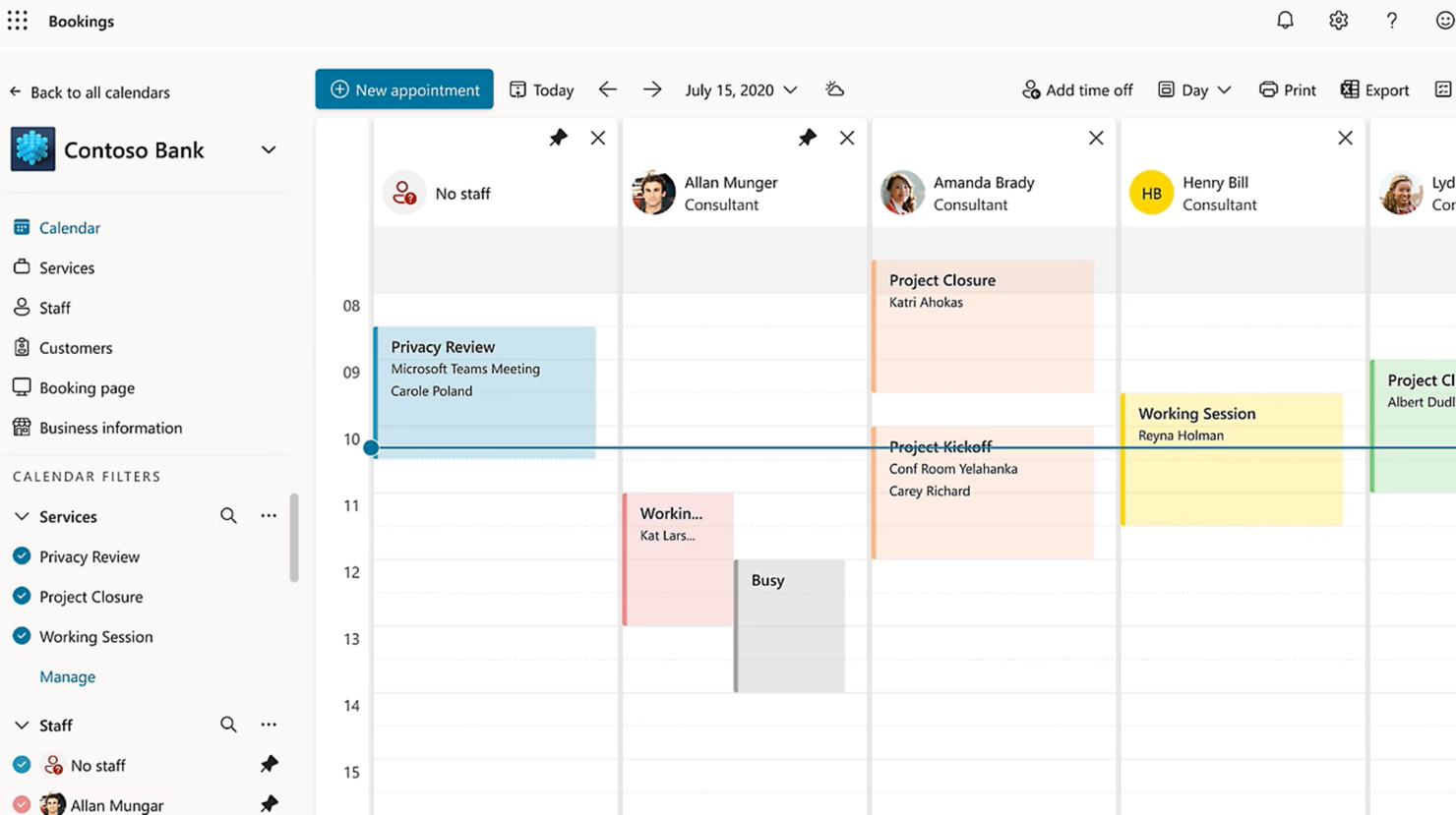 Microsoft Bookings screenshot - 10 najlepszych programów do planowania spotkań na 2026 rok