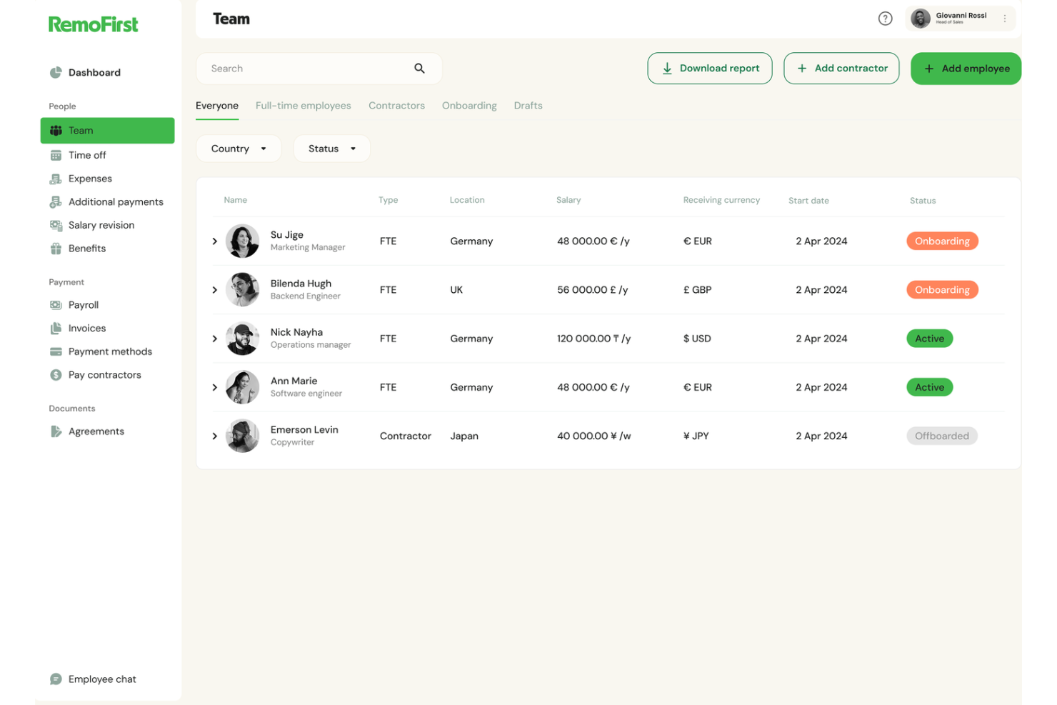 Remofirst screenshot - 10 najlepszych alternatyw dla Homebase przeanalizowanych w 2026 roku