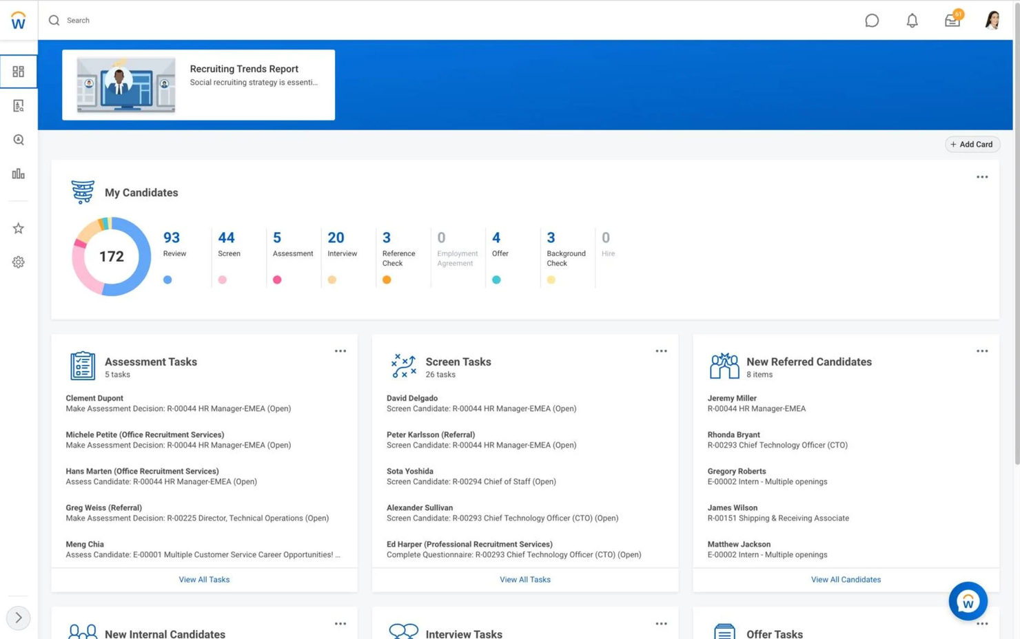 Workday screenshot - 10 najlepszych systemów HRIS opartych na SI — przegląd na 2026 rok