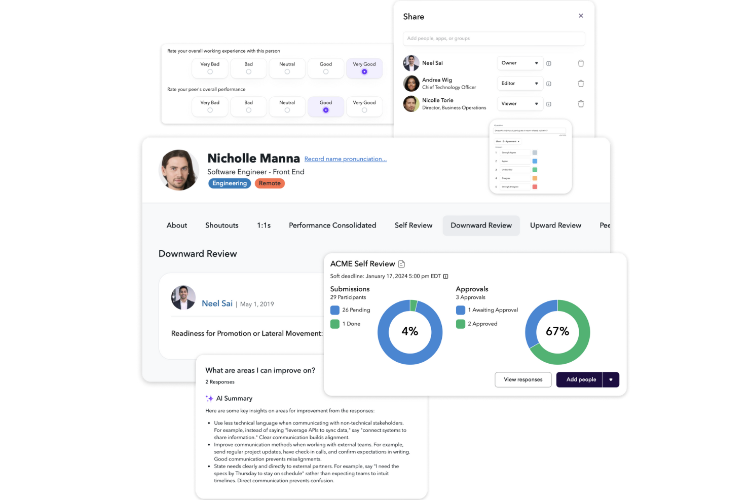 ChartHop screenshot - 10 najlepszych narzędzi AI do zarządzania efektywnością ocenionych w 2026 roku