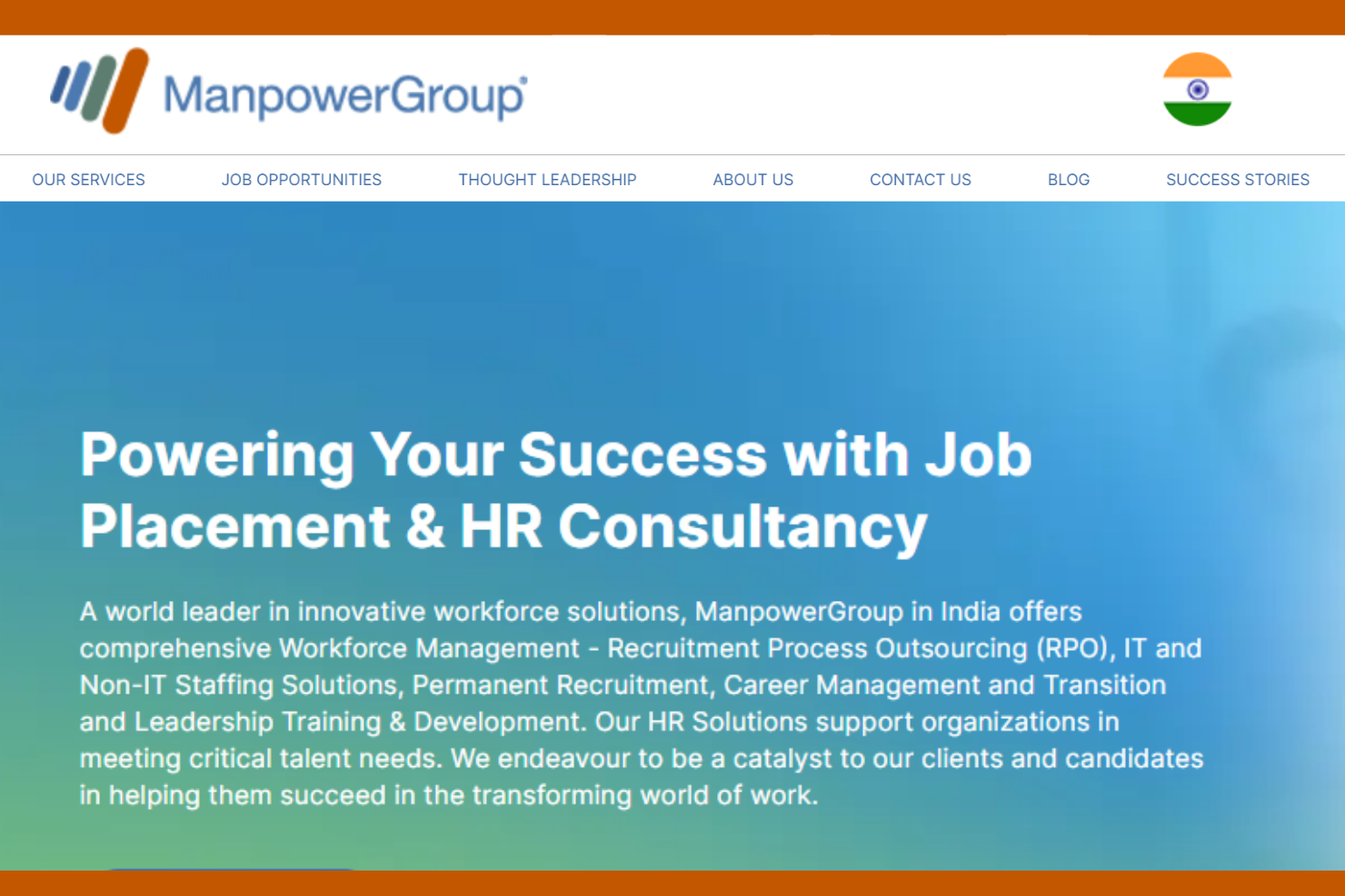 ManpowerGroup screenshot - 10 najlepszych firm doradztwa HR w Indiach — recenzja na 2026 rok