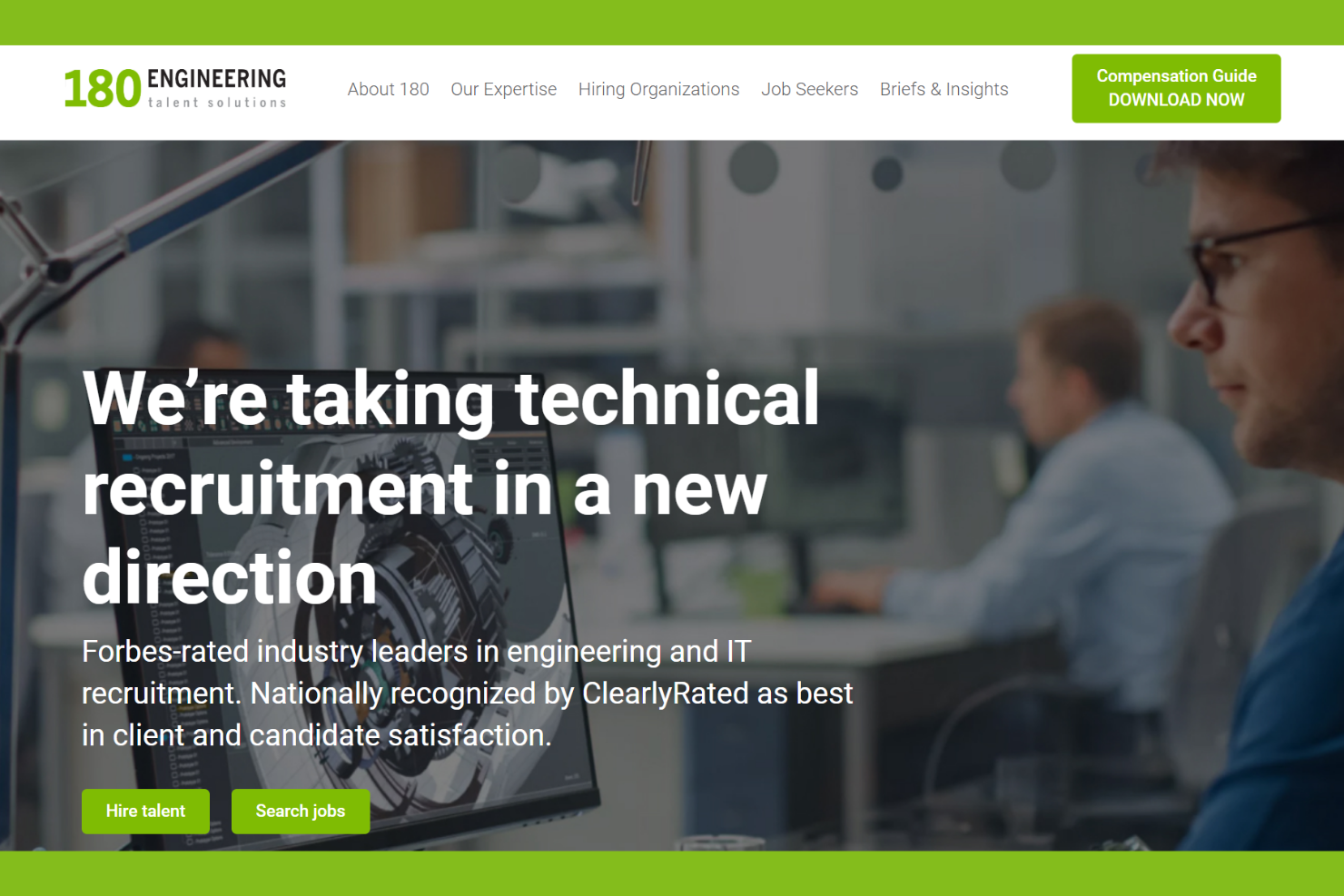 180 Engineering screenshot - 10 najlepszych agencji rekrutacyjnych dla inżynierów w 2026 roku