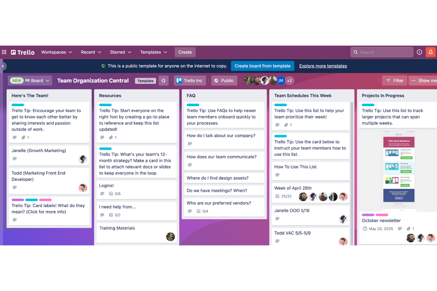 Trello screenshot - 10 najlepszych alternatyw dla Kissflow do zarządzania przepływem pracy w 2026 roku