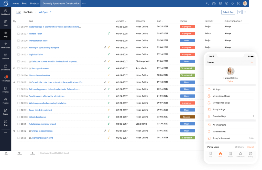 Zoho BugTracker screenshot - 20 Best Defect Tracking Tools Reviewed For 2024