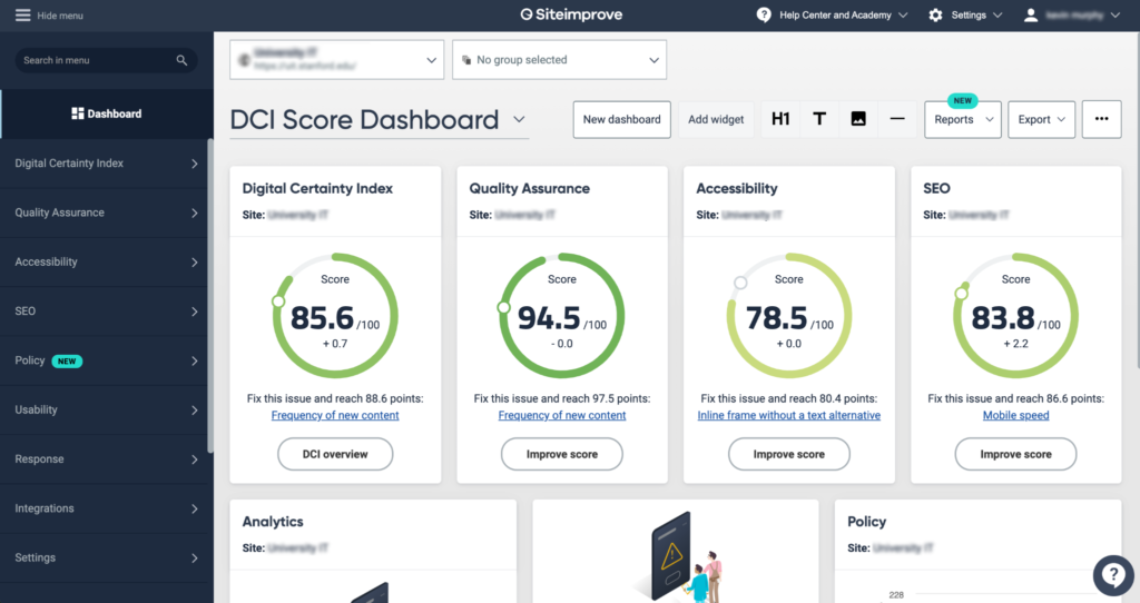 Siteimprove screenshot - 23 Best Web Accessibility Testing Tools in 2023