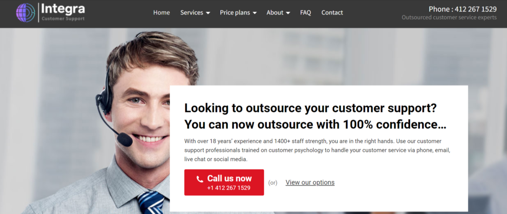 Integra screenshot - 15 Best Customer Service Outsourcing Companies Of 2024