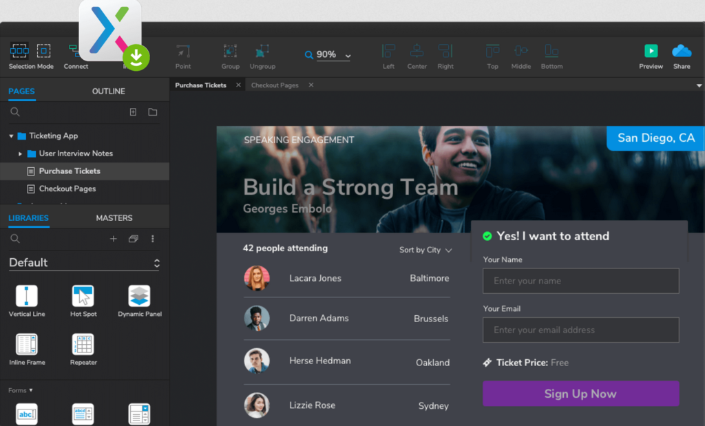 Axure screenshot - 24 Best Prototyping Tools to Improve Design Workflow in 2024