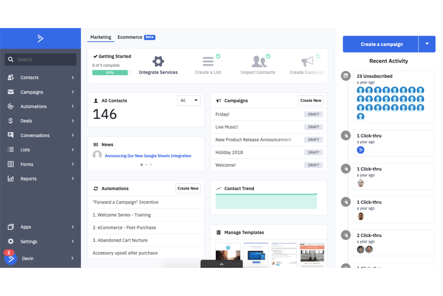 ActiveCampaign screenshot - 35 Best Ecommerce Tools: Reviewed & Compared In 2024