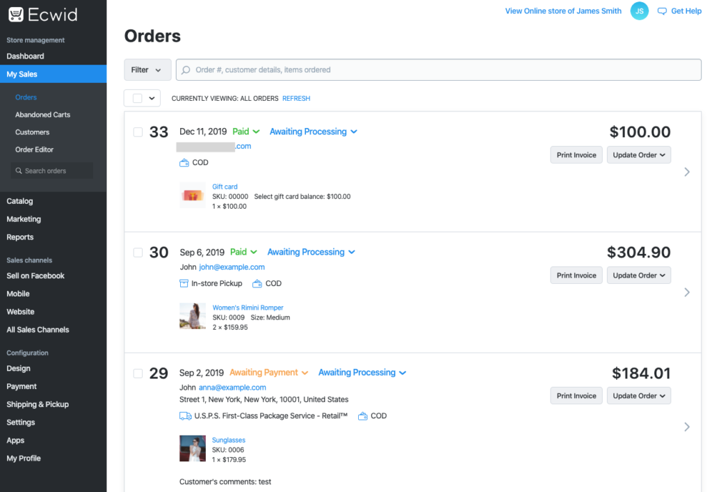 Ecwid by Lightspeed screenshot - 24 Best Free Ecommerce Platforms for SMBs In 2024