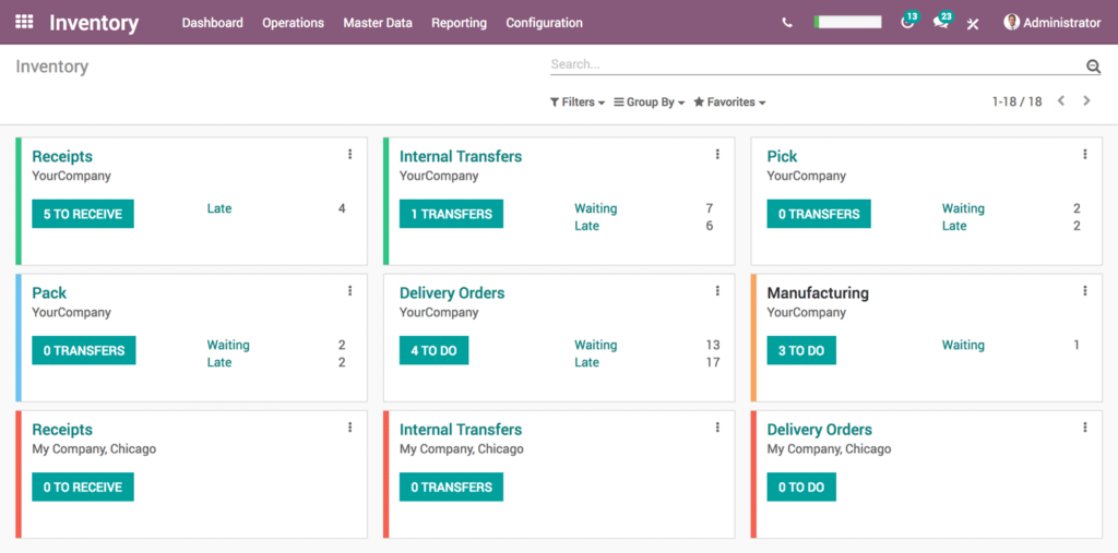 Odoo Inventory screenshot - 10 Best Free Inventory Management Software Reviewed for 2024