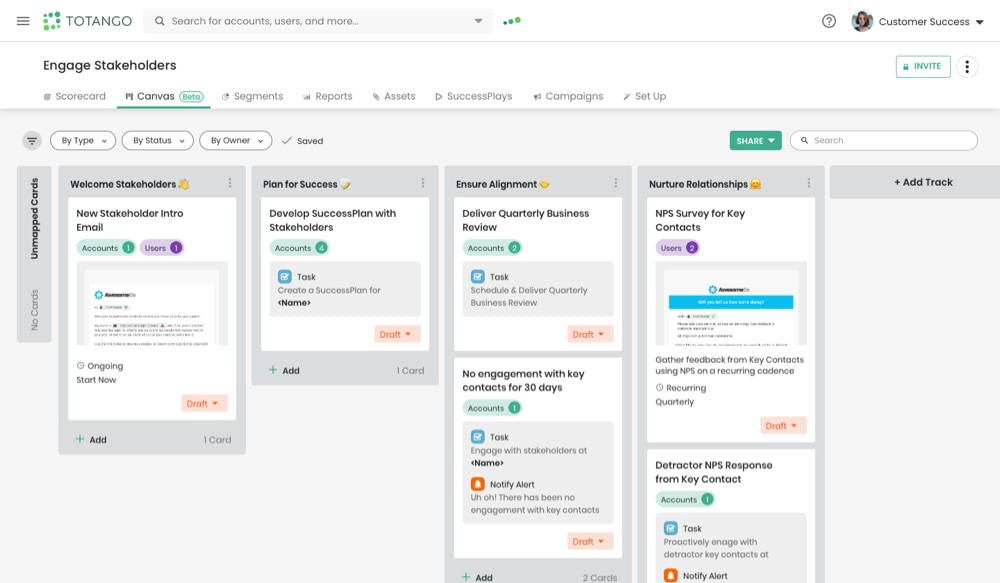 Totango screenshot - 18 Best Stakeholder Management Software To Improve Alignment In 2024