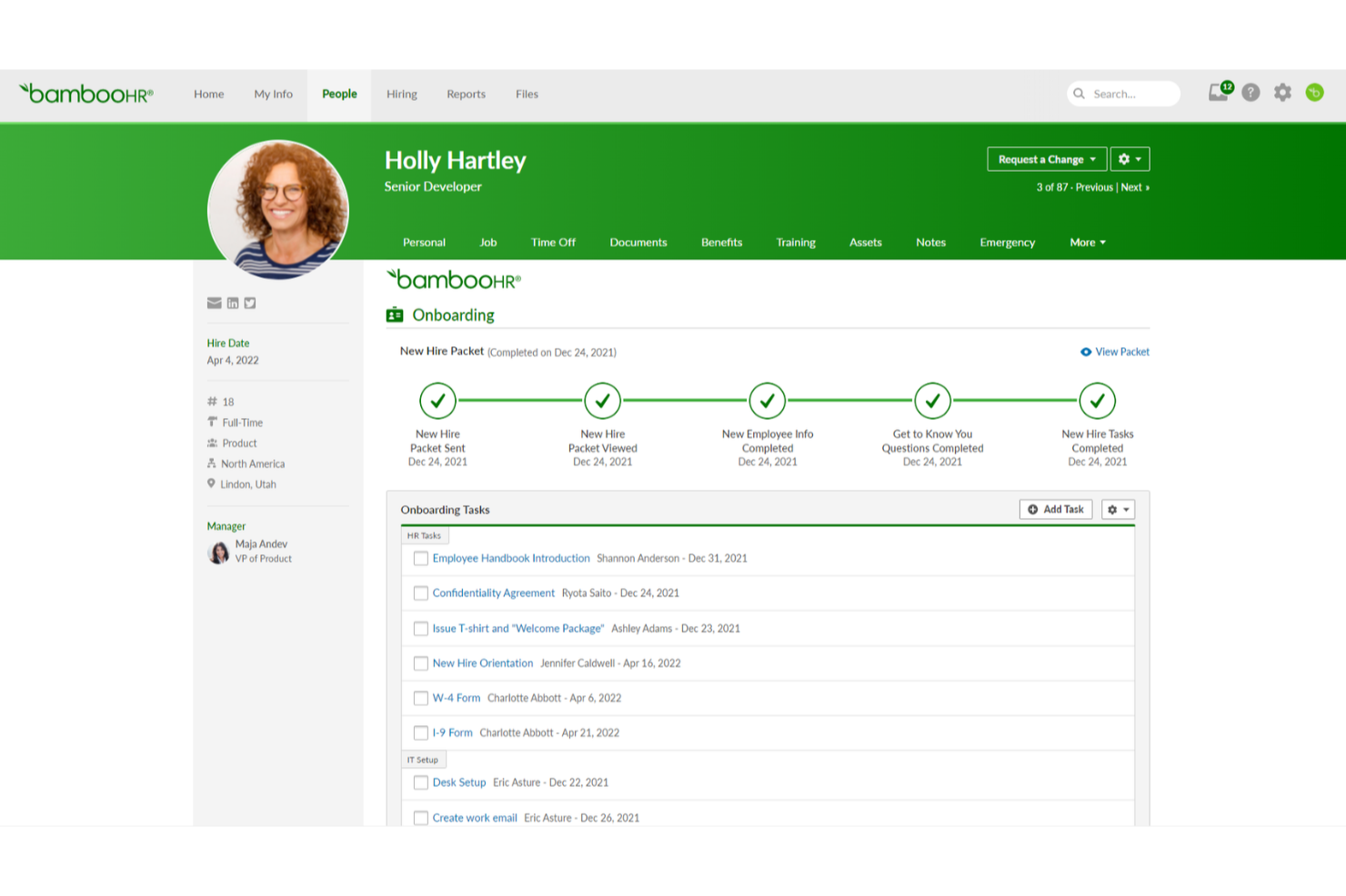 BambooHR screenshot - 20 Best Onboarding Software: Reviewed & Compared for 2024