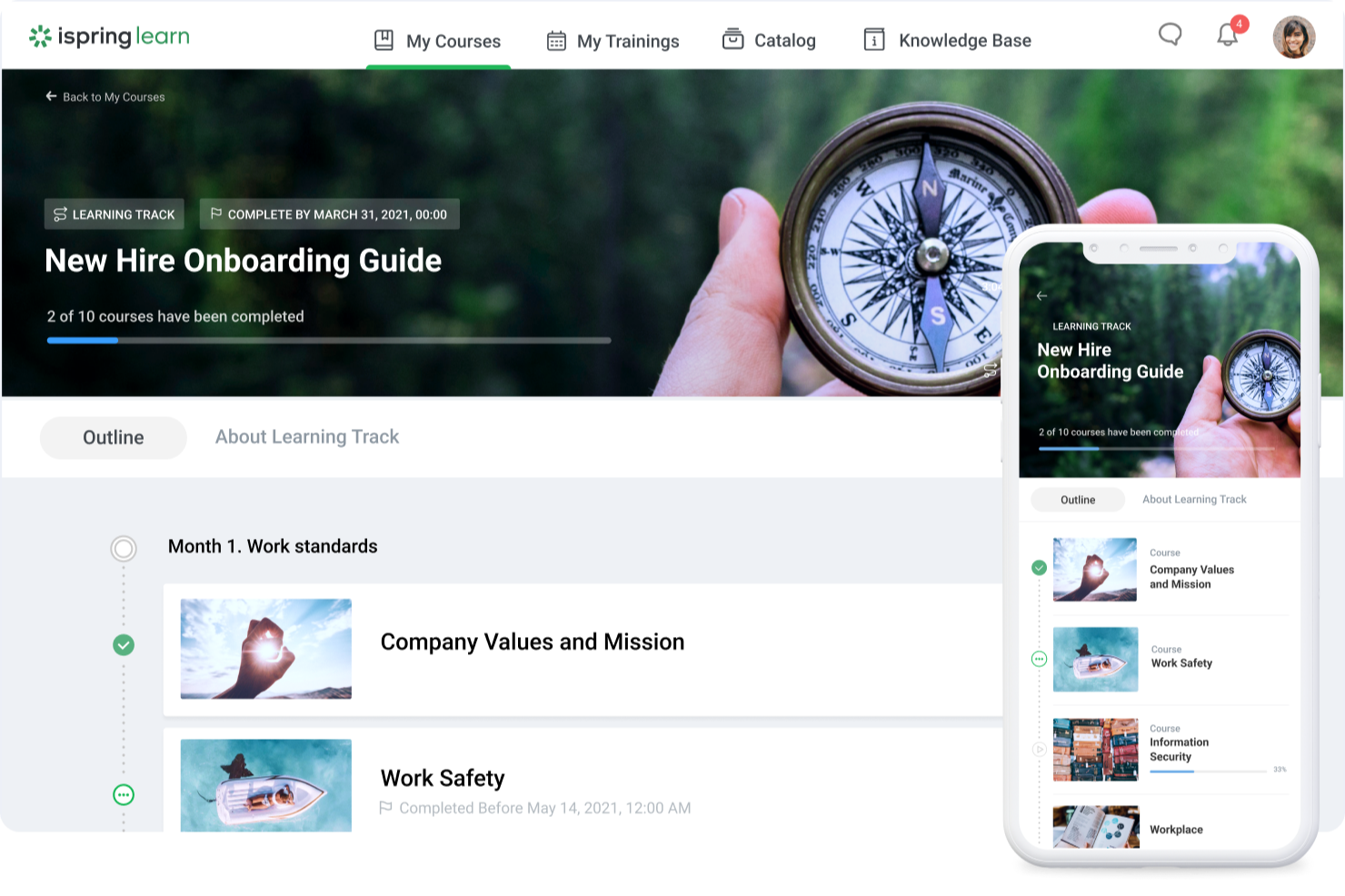 iSpring Learn screenshot - 20 Best Onboarding Software: Reviewed & Compared for 2024