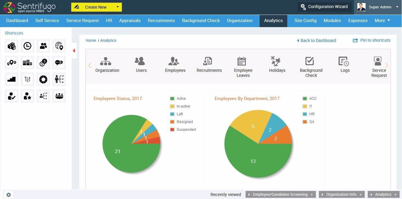 Sentrifugo screenshot - 16 Best Open Source HR Software Reviewed for 2024